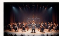 Performance event on a lit stage